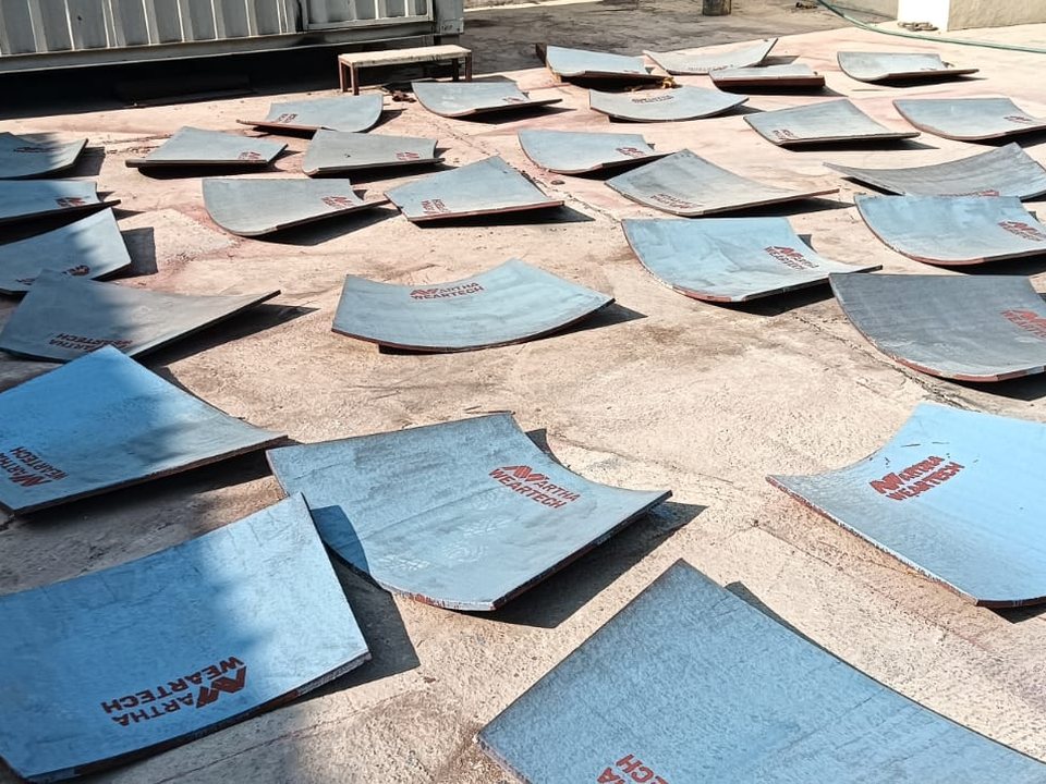 Classifier Chute Curved Liners fabricated by Artha WearTech