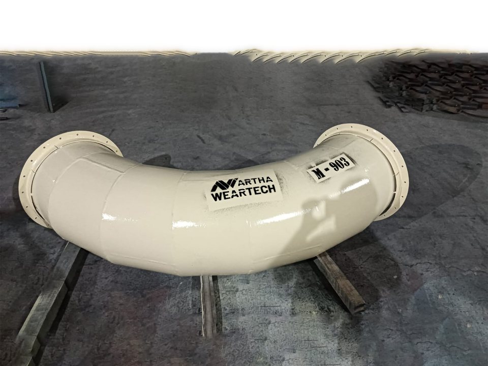De-dusting Bend Pipe fabricated by Artha WearTech